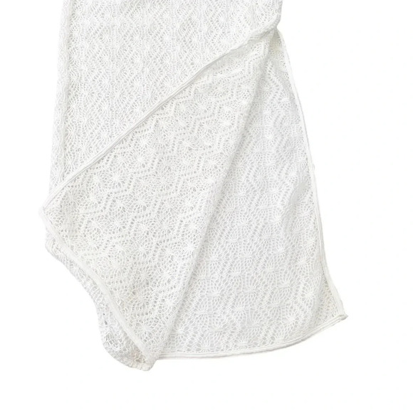 Lovers + Friends Crochet Short Sleeve Maci Cover Up Dress White Size M - Picture 4 of 11